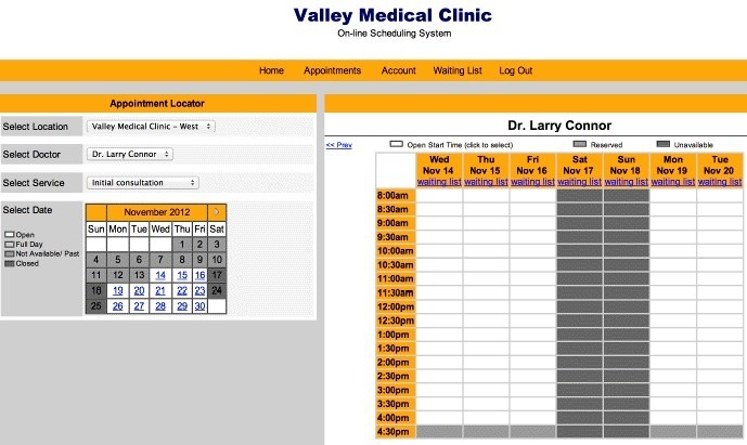 Exhibit A: Patient Online Scheduling Form