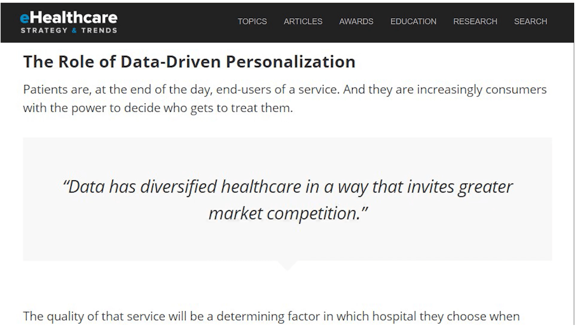 Data Is Redefining the Patient Experience and Driving Revenue in Healthcare