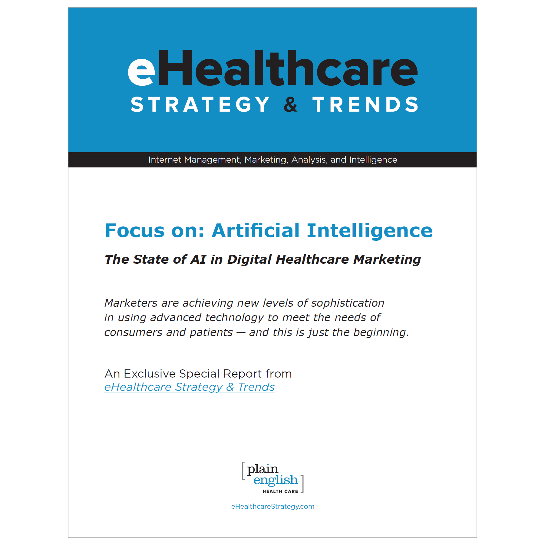 Focus on Artificial Intelligence Special Report Cover